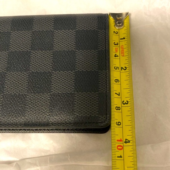 EUC [Louis Vuitton] Checkered Long Unisex Wallet Credit Card Holder Black/Grey - Picture 16 of 16